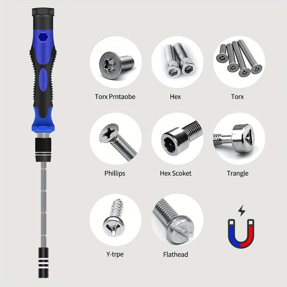 1SET 1pc 115-in-1 Blue Precision Screwdriver Set, Upgraded Multifunctional Electronic Repair Tool Set, Comes with Box, Many Styles, Suitable for Electronic Products, Phones, Computers, iPhones, Glasses, Watches, etc