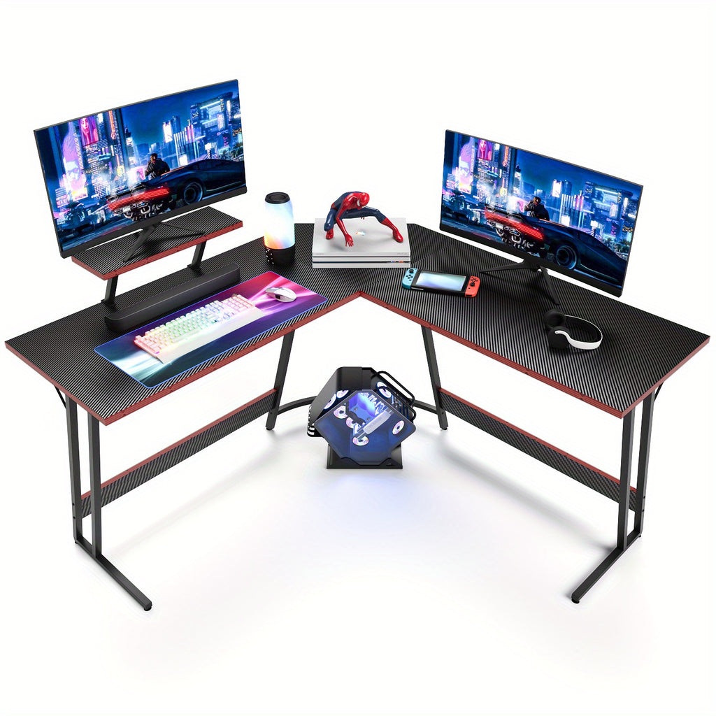 L Shaped Gaming Desk, 51 Inch Computer Desk with Monitor Stand, PC Gaming Desk, Corner Desk, Home Office Desk