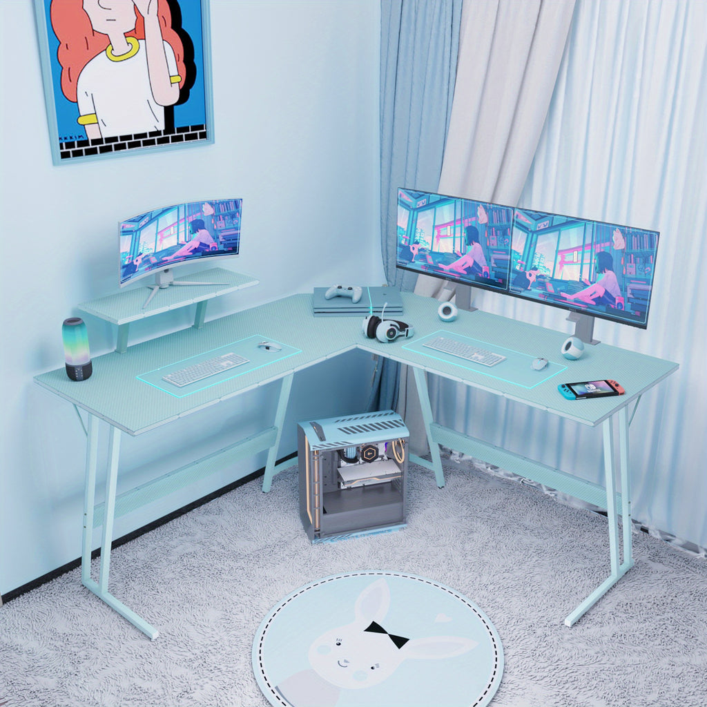 L Shaped Gaming Desk, 51 Inch Computer Desk with Monitor Stand, PC Gaming Desk, Corner Desk, Home Office Desk
