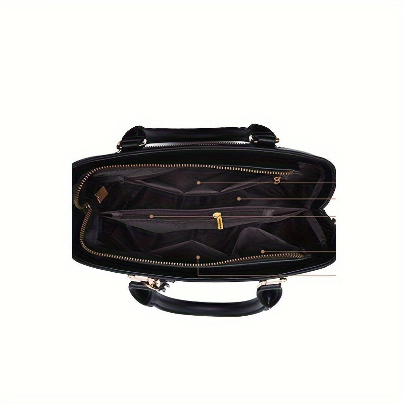 Elegant Women's Handbag Set with Snakeskin Pattern, PU Material, Embroidered Animal Theme, Stain Resistant with Adjustable Strap and Zip Closure, Quilted Polyester Lined – Taizhou-Origin Elegant Bags for Women