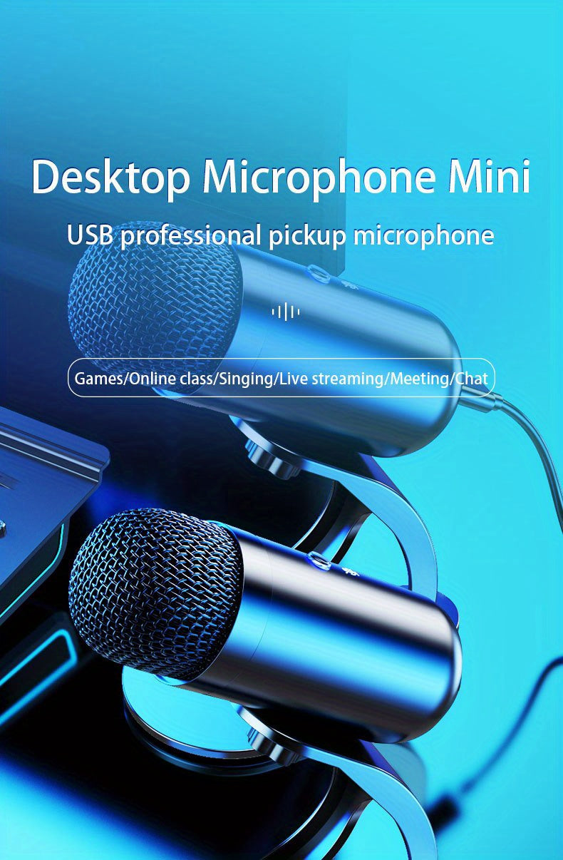 Professional USB Microphone Kit Plug & Play for Studio, E-sports, Singing The microphone used for computers is easy to use and has clear sound quality