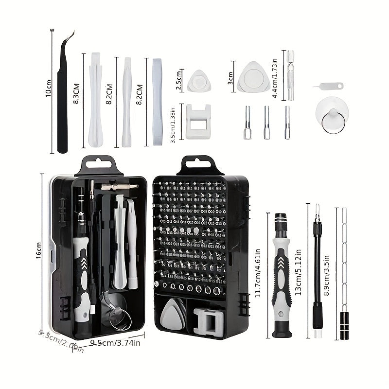 115 in 1 Precision Screwdriver Set, Multi-Purpose Repair Tool Kit for Watches, Computers, Phones, Glasses, Cameras - Portable & Professional DIY Hardware Tools with Case - Ideal Father's Day Gift