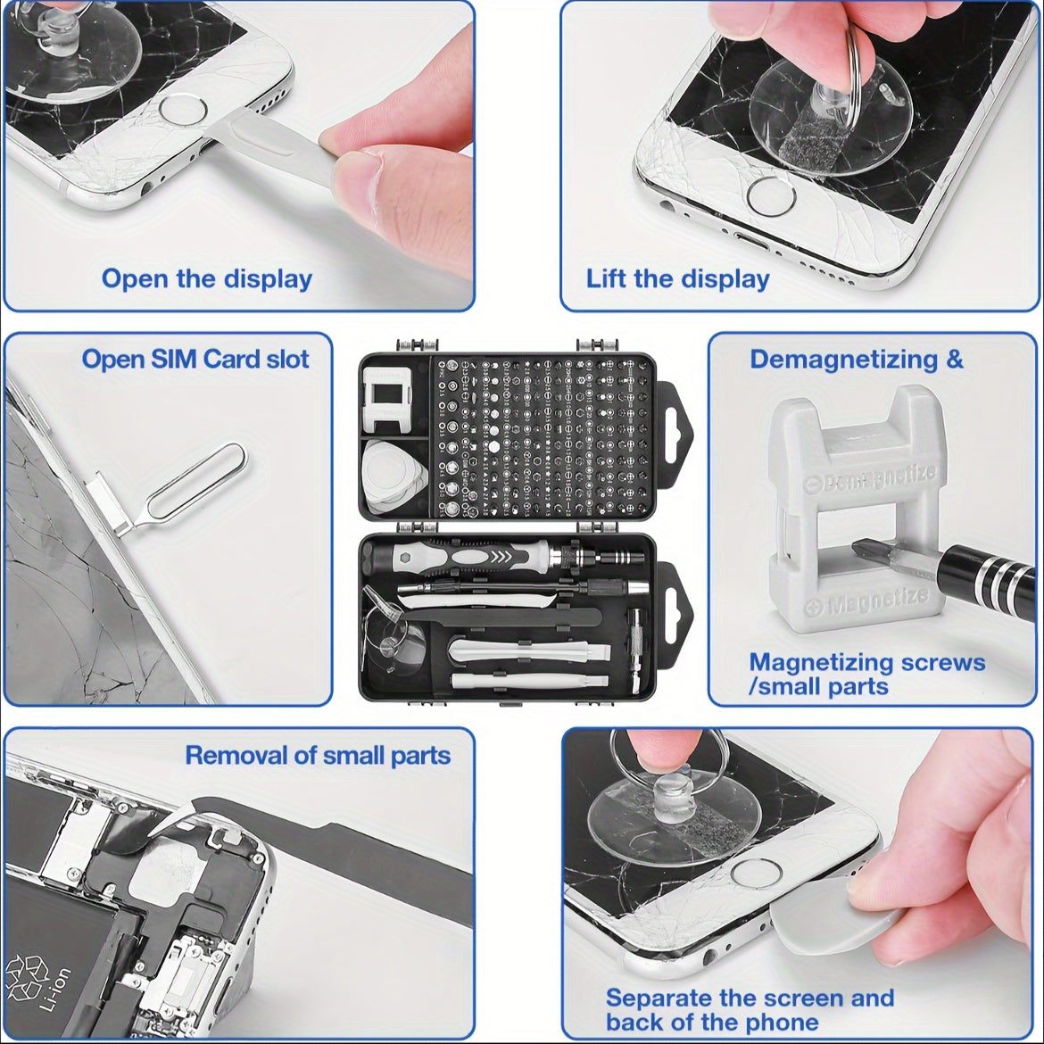 115 in 1 Precision Screwdriver Set, Multi-Purpose Repair Tool Kit for Watches, Computers, Phones, Glasses, Cameras - Portable & Professional DIY Hardware Tools with Case - Ideal Father's Day Gift