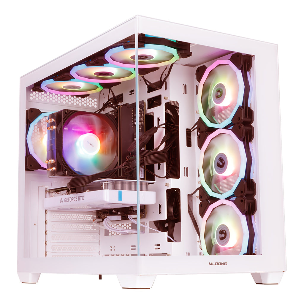 Mloong Gaming PC with AMD Ryzen 5 5500, Radeon RX 6600, 1TB SSD, 16GB RAM, 4K Gaming, RGB Lighting, 3ms Response Time, 110V/220V, 4K Gaming Setup, Gaming Desktop, Gaming Pc, Gaming Setup, Gaming Pc, Gaming