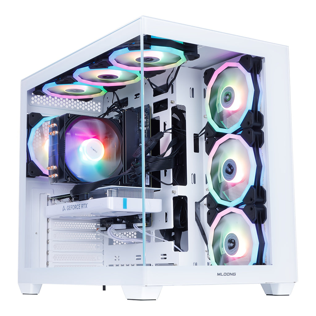 Mloong Gaming PC with AMD Ryzen 5 5500, Radeon RX 6600, 1TB SSD, 16GB RAM, 4K Gaming, RGB Lighting, 3ms Response Time, 110V/220V, 4K Gaming Setup, Gaming Desktop, Gaming Pc, Gaming Setup, Gaming Pc, Gaming