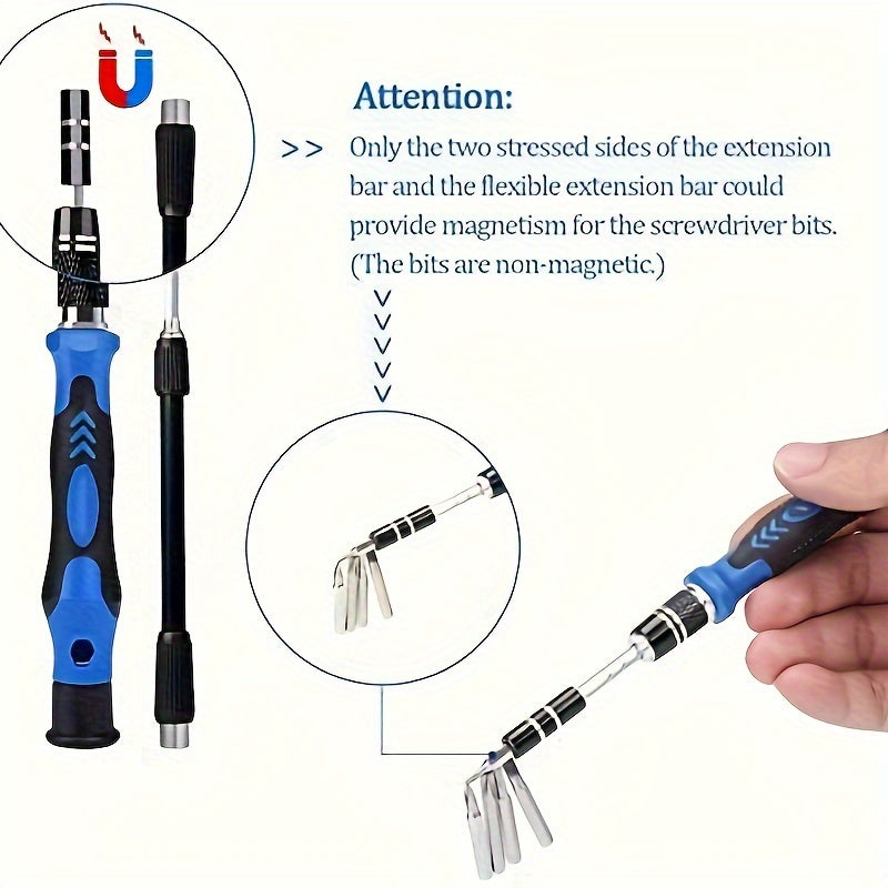 1SET 1pc 115-in-1 Blue Precision Screwdriver Set, Upgraded Multifunctional Electronic Repair Tool Set, Comes with Box, Many Styles, Suitable for Electronic Products, Phones, Computers, iPhones, Glasses, Watches, etc