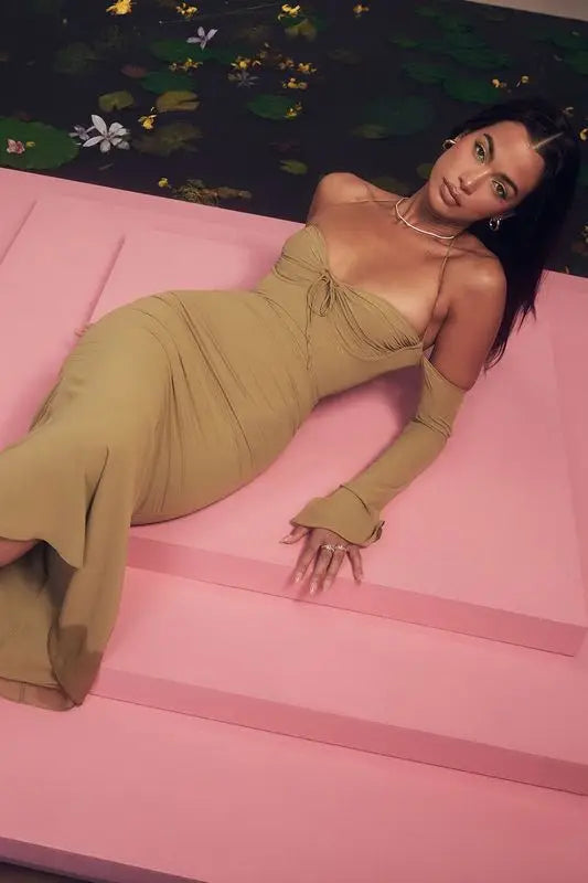 A6723  Women Dresses 2024 Trending  Midi Mermaid Women Clothes Wear Elegant Party Evening Club Dress