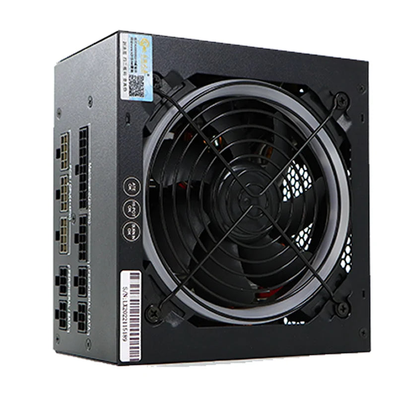 JULONGFENGBAO 600W APFC ATX Fully Modular RGB 12cm Fan PC Gaming Computer Power Supply 80Plus Standard for Server Desktop PSU