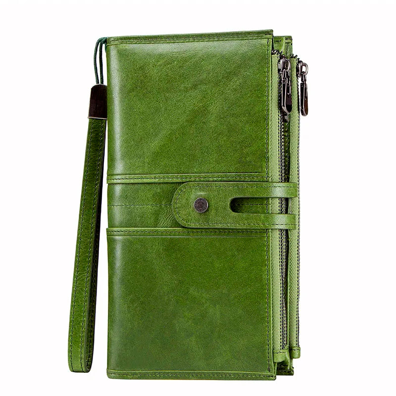 CONTACT'S Genuine Leather Men Wallet Long Clutch Wallets for Cell Phone Women Coin Purse Travel Money Bag Male Passport Holder