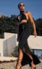 Women Clothes Elegant Hollow Out Two Piece Set Fashion Bodysuit Casual Suits