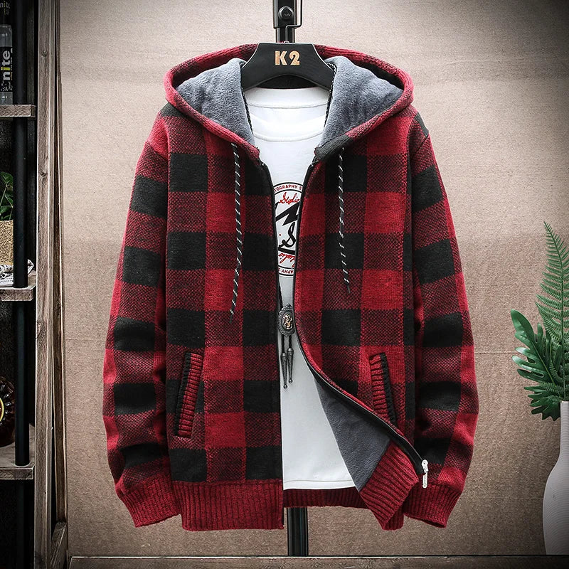 New Winter Sweater Men Cardigan Baseball Collar Casual Sport Zipper Jacket Coat Autumn Fleece Warm Clothes Knitted Coat