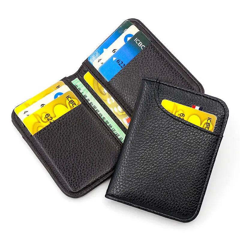 Portable Slim Soft Wallet PU Leather Mini Credit Card Wallet Purse Card Holders for Men Wallet Thin Small Short Wallets