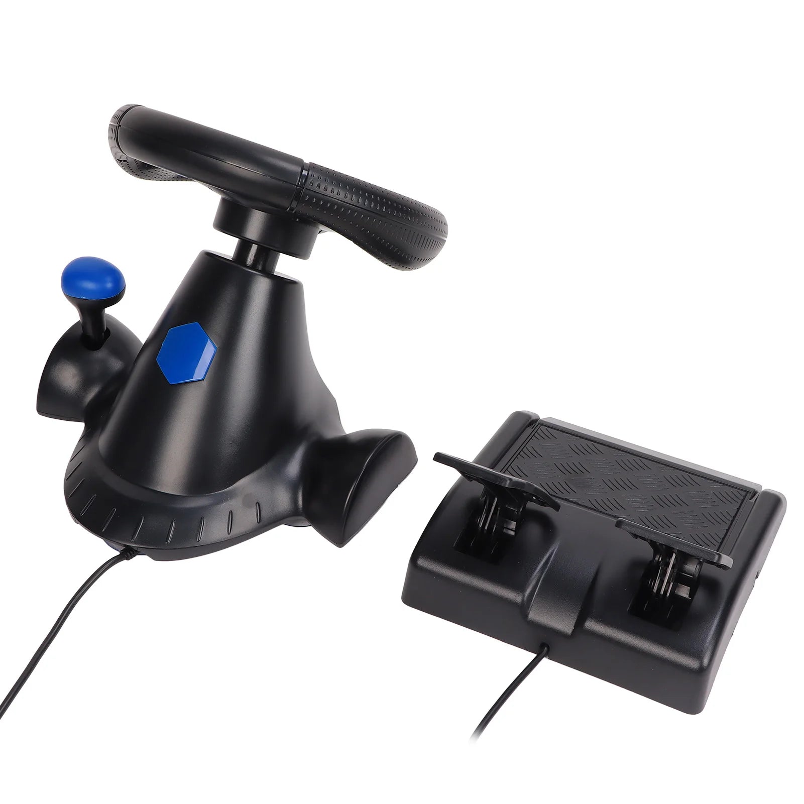 PC Gaming Racing Wheel Gaming Steering Wheel 180 Degree Rotation Multifunctional 3 in 1 Game Racing Wheel with Pedals for PC
