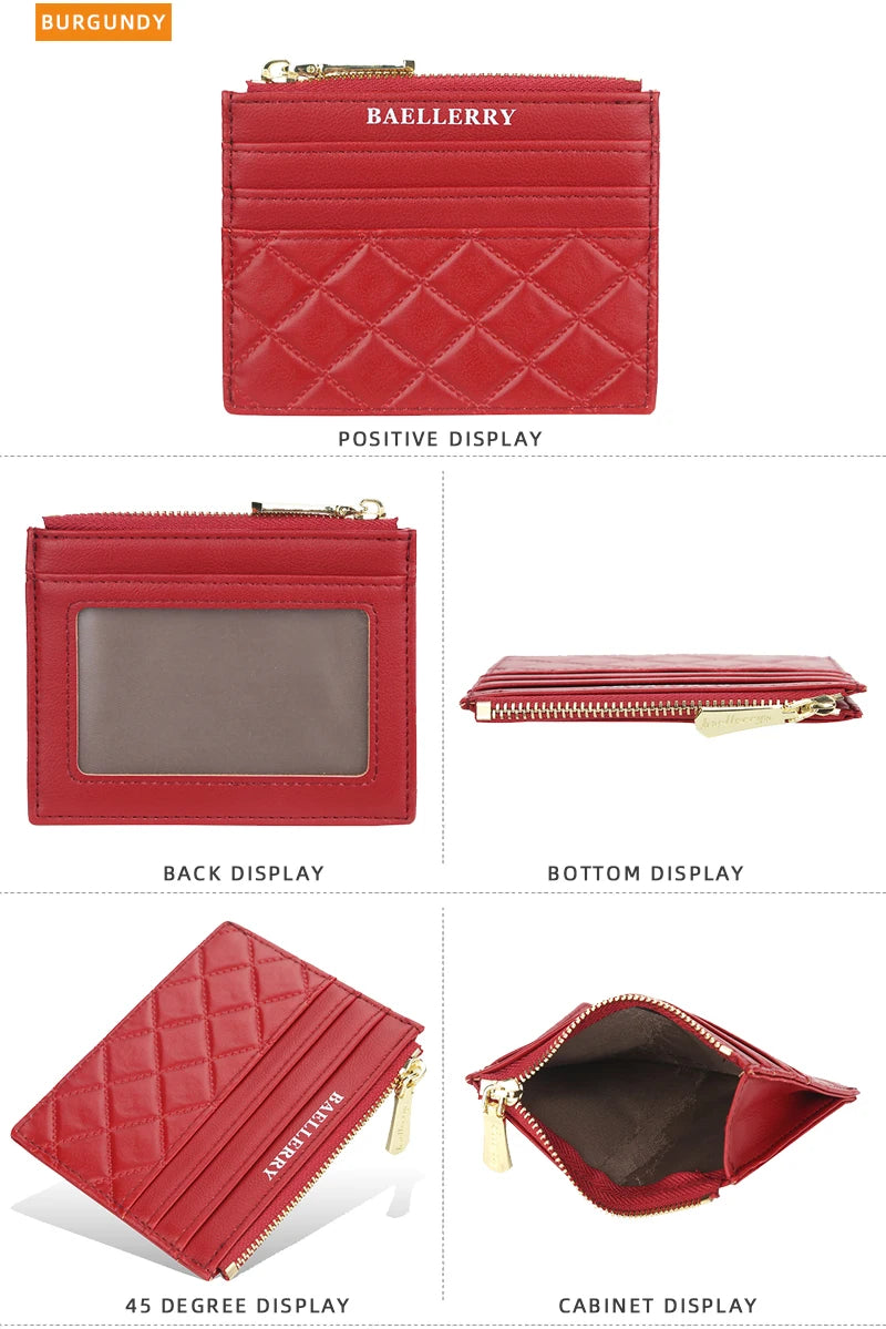 New Mini Women Wallets Card Wallets Slim Zipper PU Leather Top Quality Fashion Female Purse Card Holder Wallet