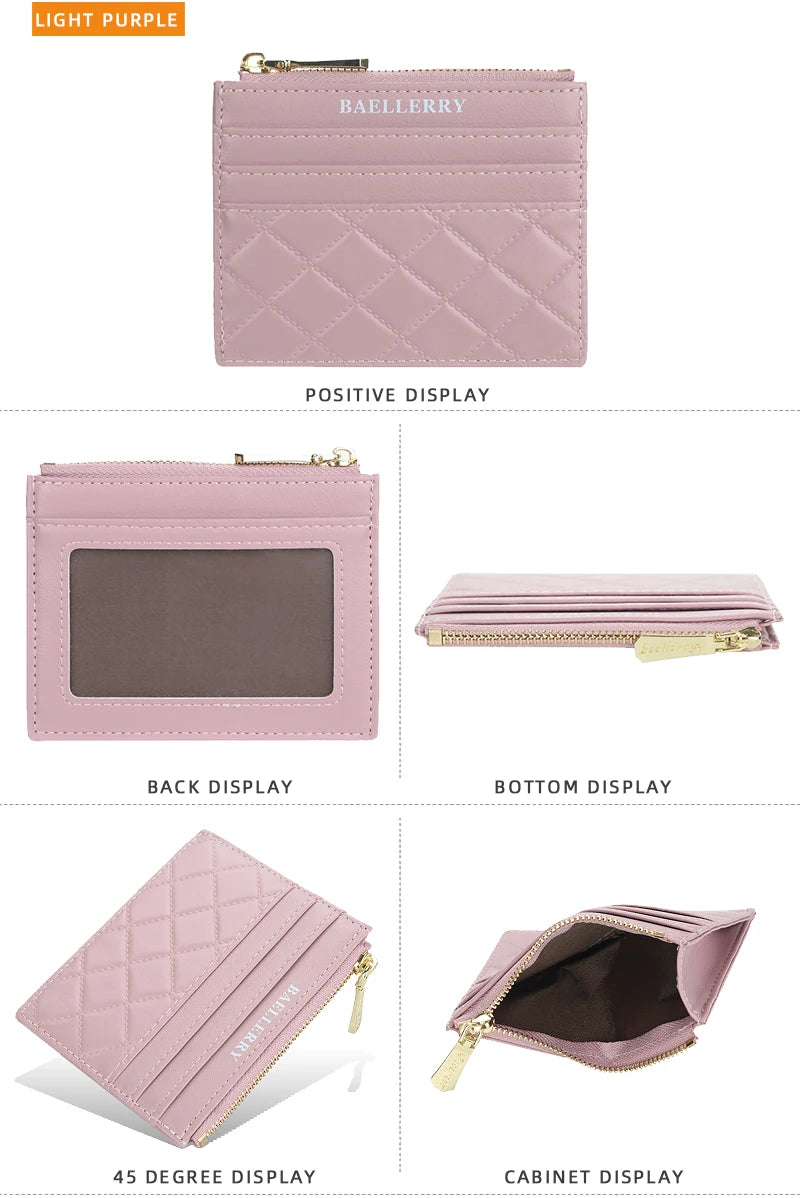 New Mini Women Wallets Card Wallets Slim Zipper PU Leather Top Quality Fashion Female Purse Card Holder Wallet