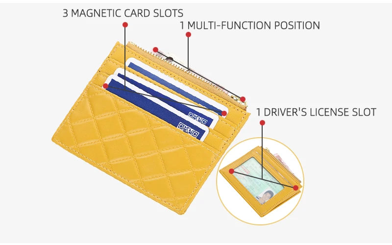 New Mini Women Wallets Card Wallets Slim Zipper PU Leather Top Quality Fashion Female Purse Card Holder Wallet