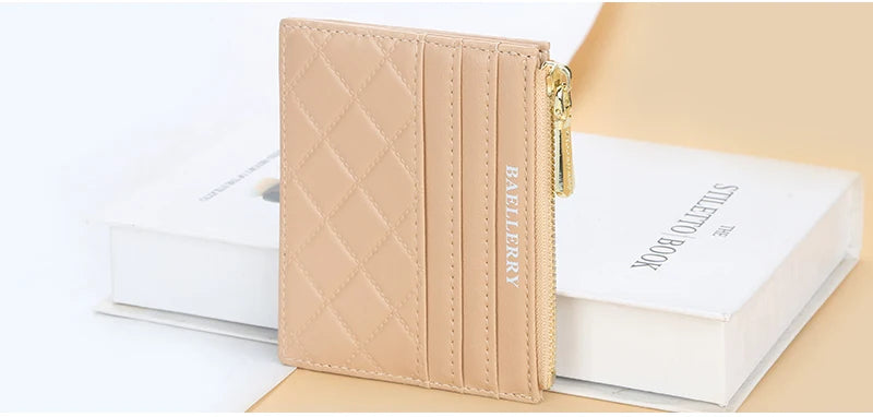 New Mini Women Wallets Card Wallets Slim Zipper PU Leather Top Quality Fashion Female Purse Card Holder Wallet
