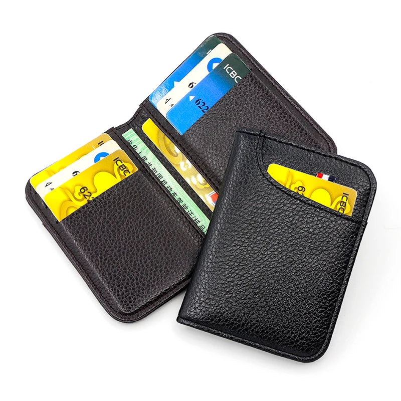 Portable Slim Soft Wallet PU Leather Mini Credit Card Wallet Purse Card Holders for Men Wallet Thin Small Short Wallets