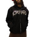 Men Women Hoodie Long Sleeve Hot Fix Drill Zipper Closure Sweatshirt Jacket with Pockets