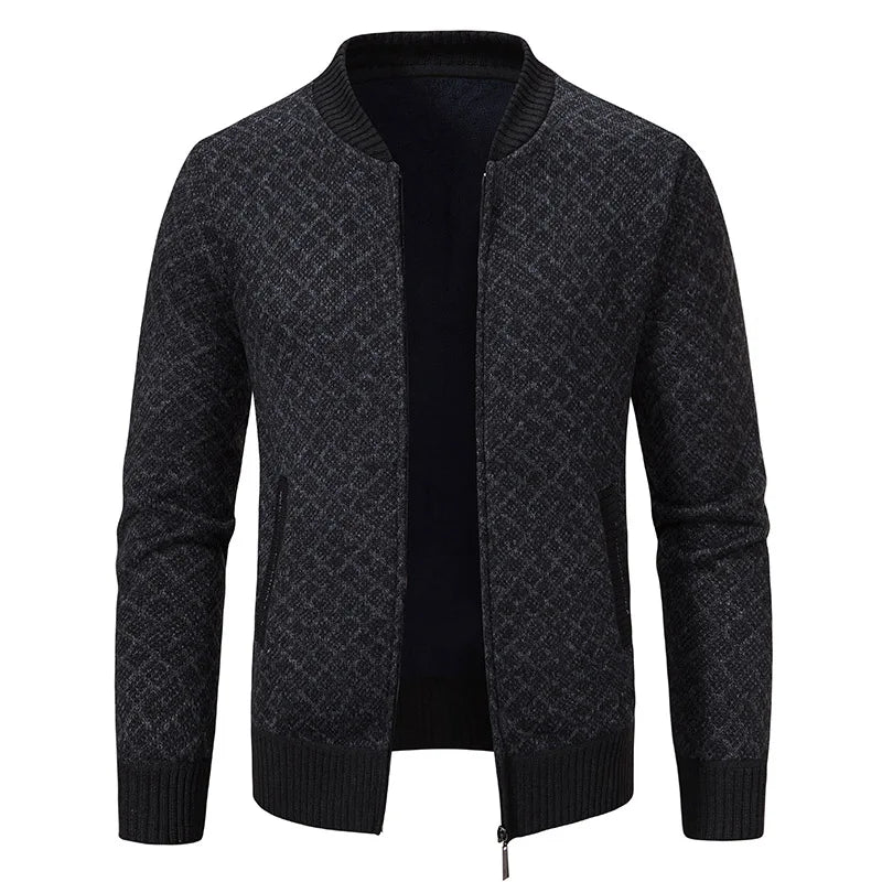 New Winter Sweater Men Cardigan Baseball Collar Casual Sport Zipper Jacket Coat Autumn Fleece Warm Clothes Knitted Coat