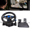 PC Gaming Racing Wheel Gaming Steering Wheel 180 Degree Rotation Multifunctional 3 in 1 Game Racing Wheel with Pedals for PC