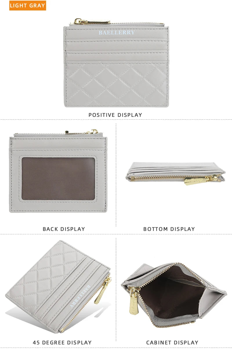 New Mini Women Wallets Card Wallets Slim Zipper PU Leather Top Quality Fashion Female Purse Card Holder Wallet