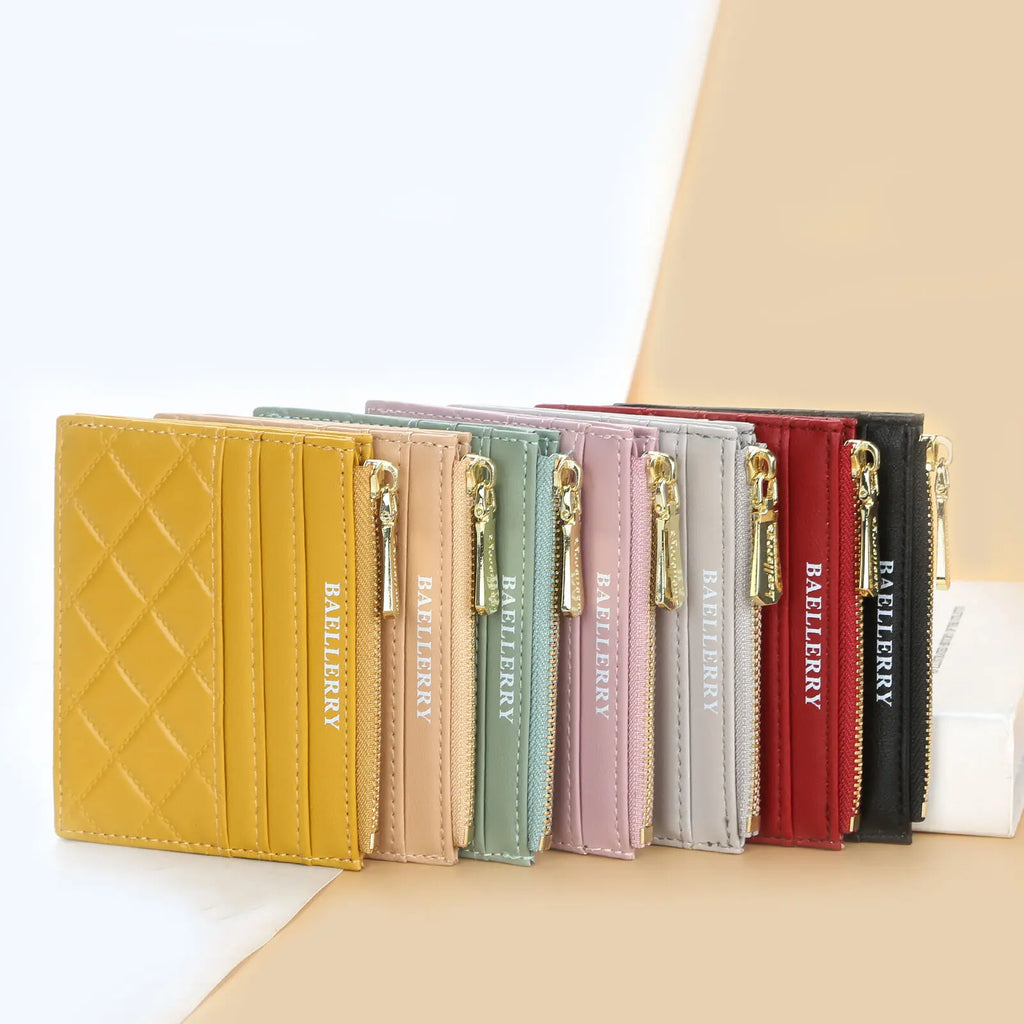 New Mini Women Wallets Card Wallets Slim Zipper PU Leather Top Quality Fashion Female Purse Card Holder Wallet