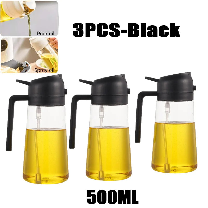 200/300/500ml Oil Spray Bottle BBQ Cooking Olive Oil Sprayer Plastic Baking Oil Spray Empty Bottle Vinegar Bottle Or  Oil brush