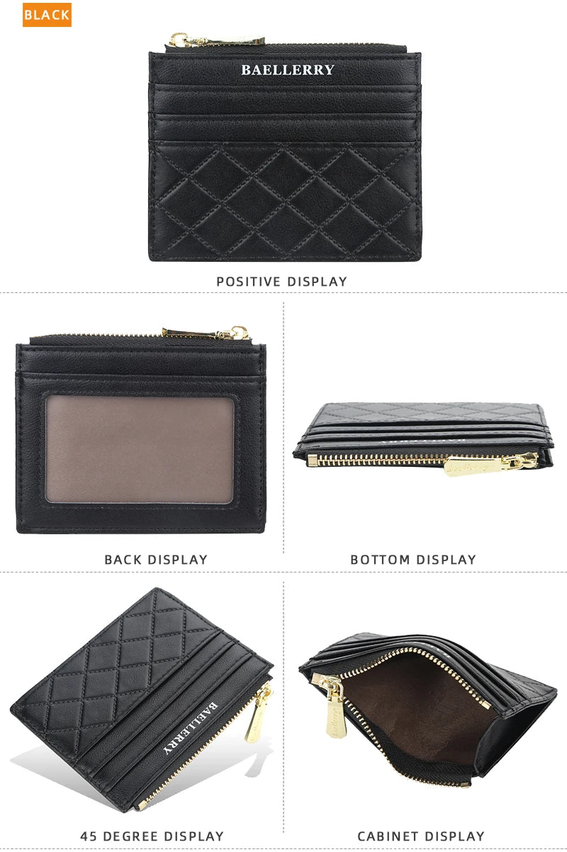 New Mini Women Wallets Card Wallets Slim Zipper PU Leather Top Quality Fashion Female Purse Card Holder Wallet