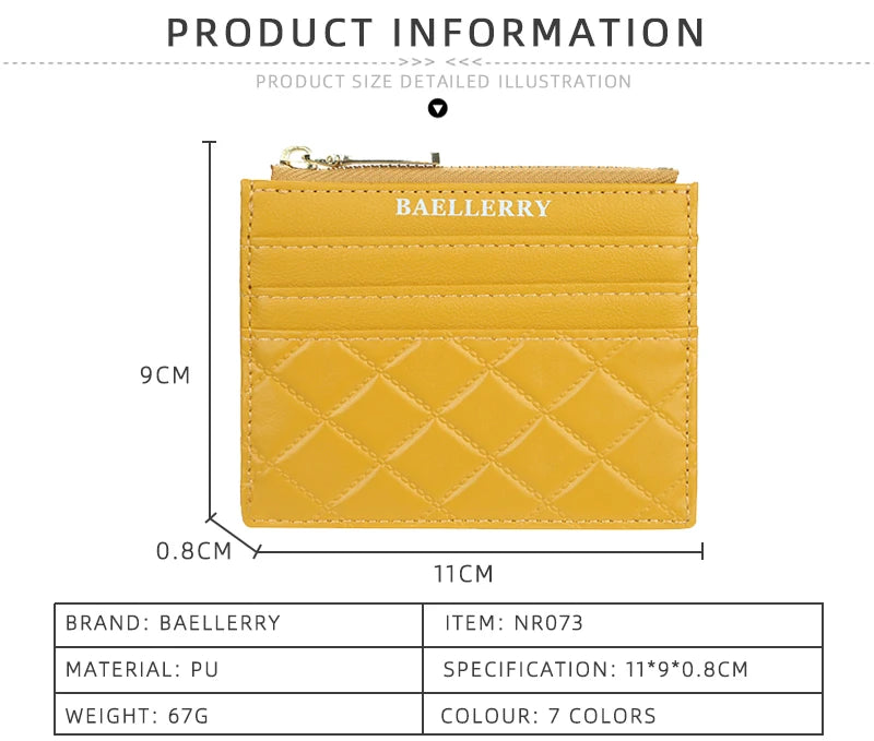 New Mini Women Wallets Card Wallets Slim Zipper PU Leather Top Quality Fashion Female Purse Card Holder Wallet