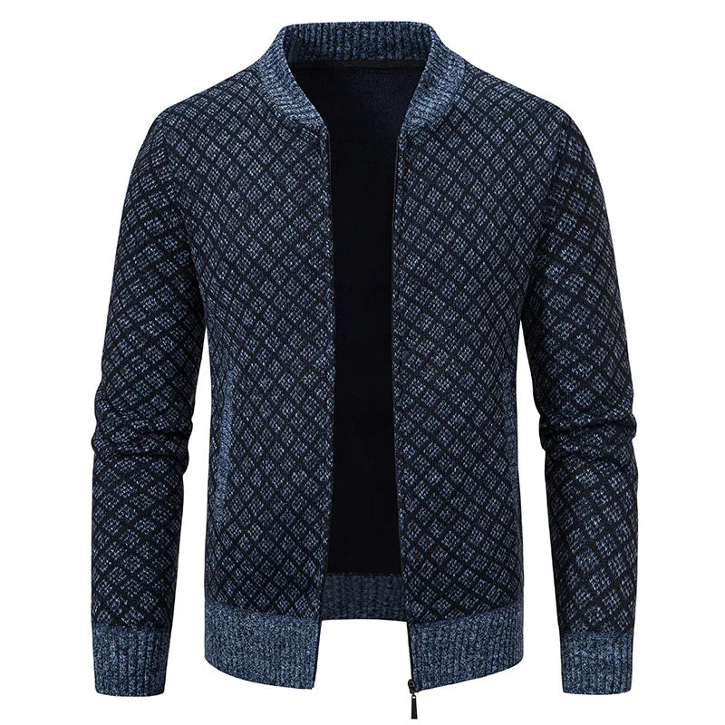 New Winter Sweater Men Cardigan Baseball Collar Casual Sport Zipper Jacket Coat Autumn Fleece Warm Clothes Knitted Coat