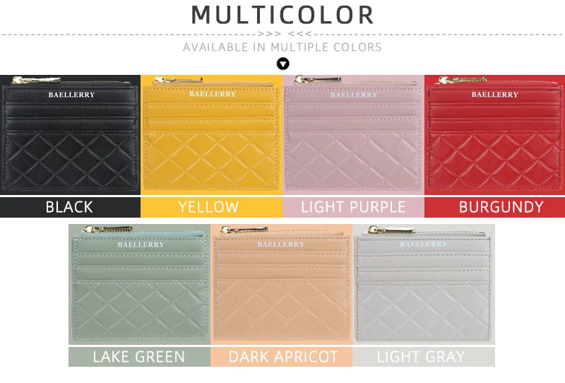 New Mini Women Wallets Card Wallets Slim Zipper PU Leather Top Quality Fashion Female Purse Card Holder Wallet