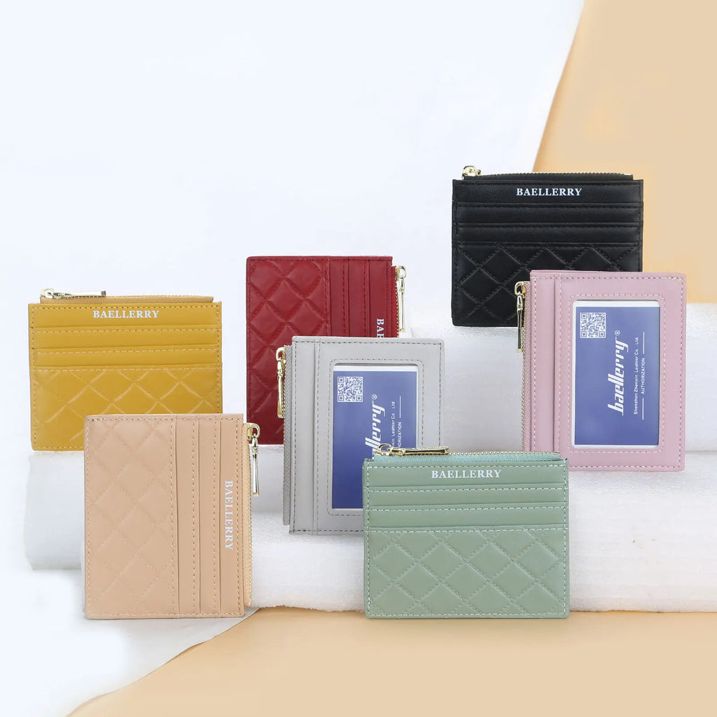 New Mini Women Wallets Card Wallets Slim Zipper PU Leather Top Quality Fashion Female Purse Card Holder Wallet