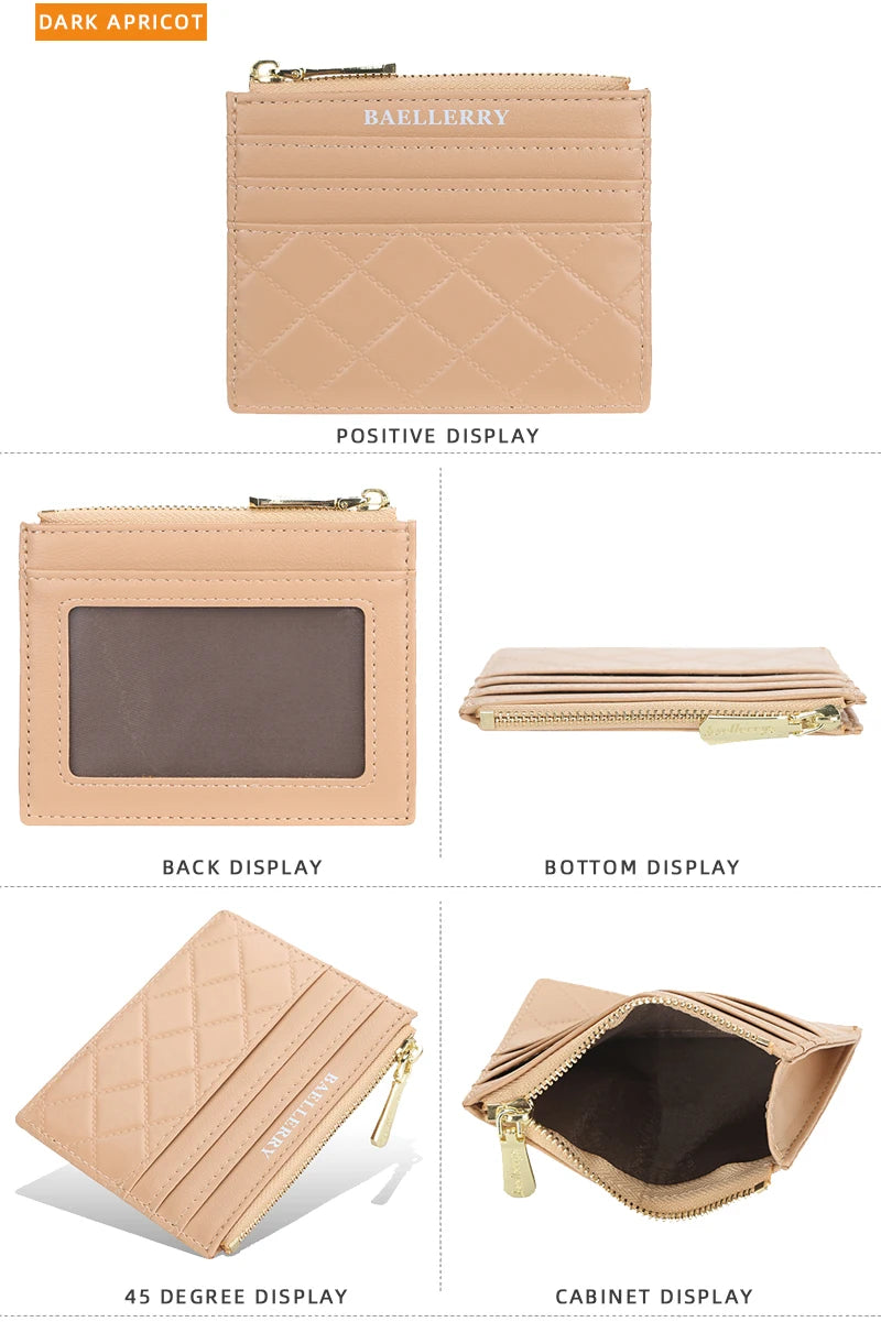 New Mini Women Wallets Card Wallets Slim Zipper PU Leather Top Quality Fashion Female Purse Card Holder Wallet