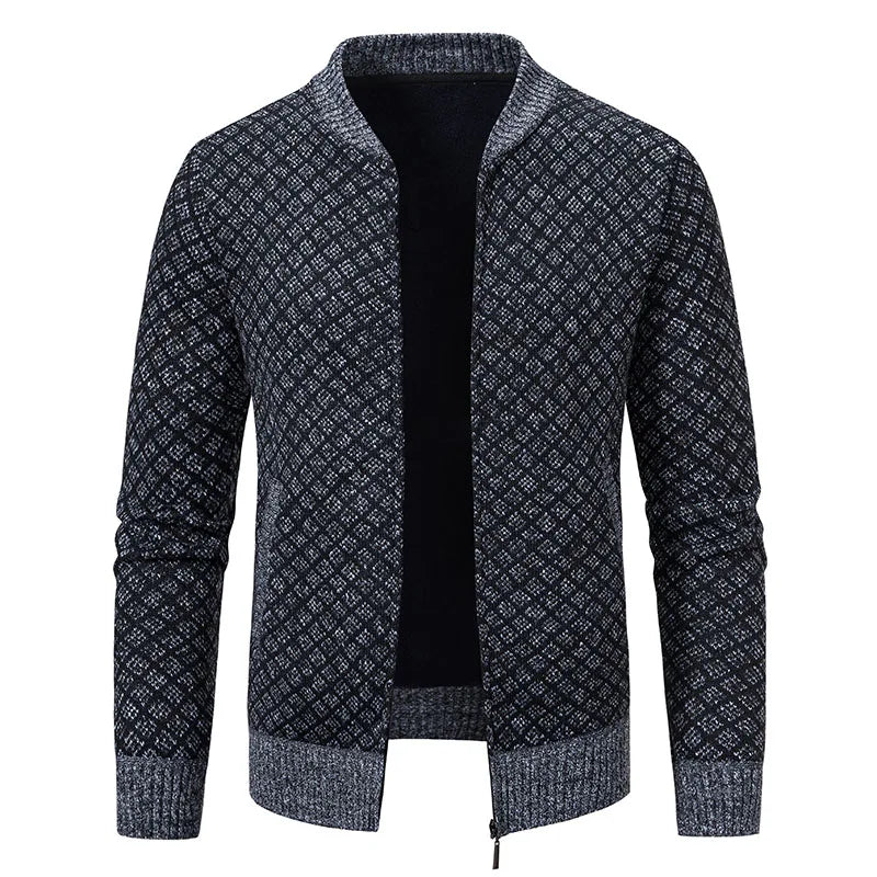 New Winter Sweater Men Cardigan Baseball Collar Casual Sport Zipper Jacket Coat Autumn Fleece Warm Clothes Knitted Coat