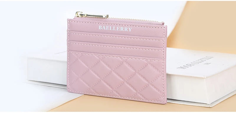 New Mini Women Wallets Card Wallets Slim Zipper PU Leather Top Quality Fashion Female Purse Card Holder Wallet