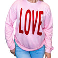 Valentine s Day Women s Casual Loose Fit Sweatshirt with Long Sleeves and Round Neckline Featuring Letter Print Design