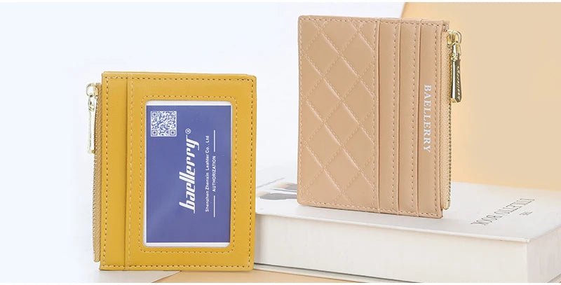 New Mini Women Wallets Card Wallets Slim Zipper PU Leather Top Quality Fashion Female Purse Card Holder Wallet