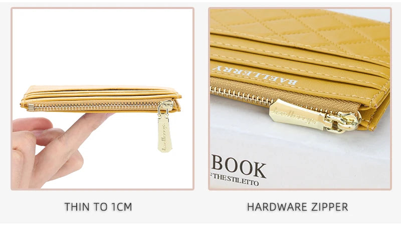 New Mini Women Wallets Card Wallets Slim Zipper PU Leather Top Quality Fashion Female Purse Card Holder Wallet