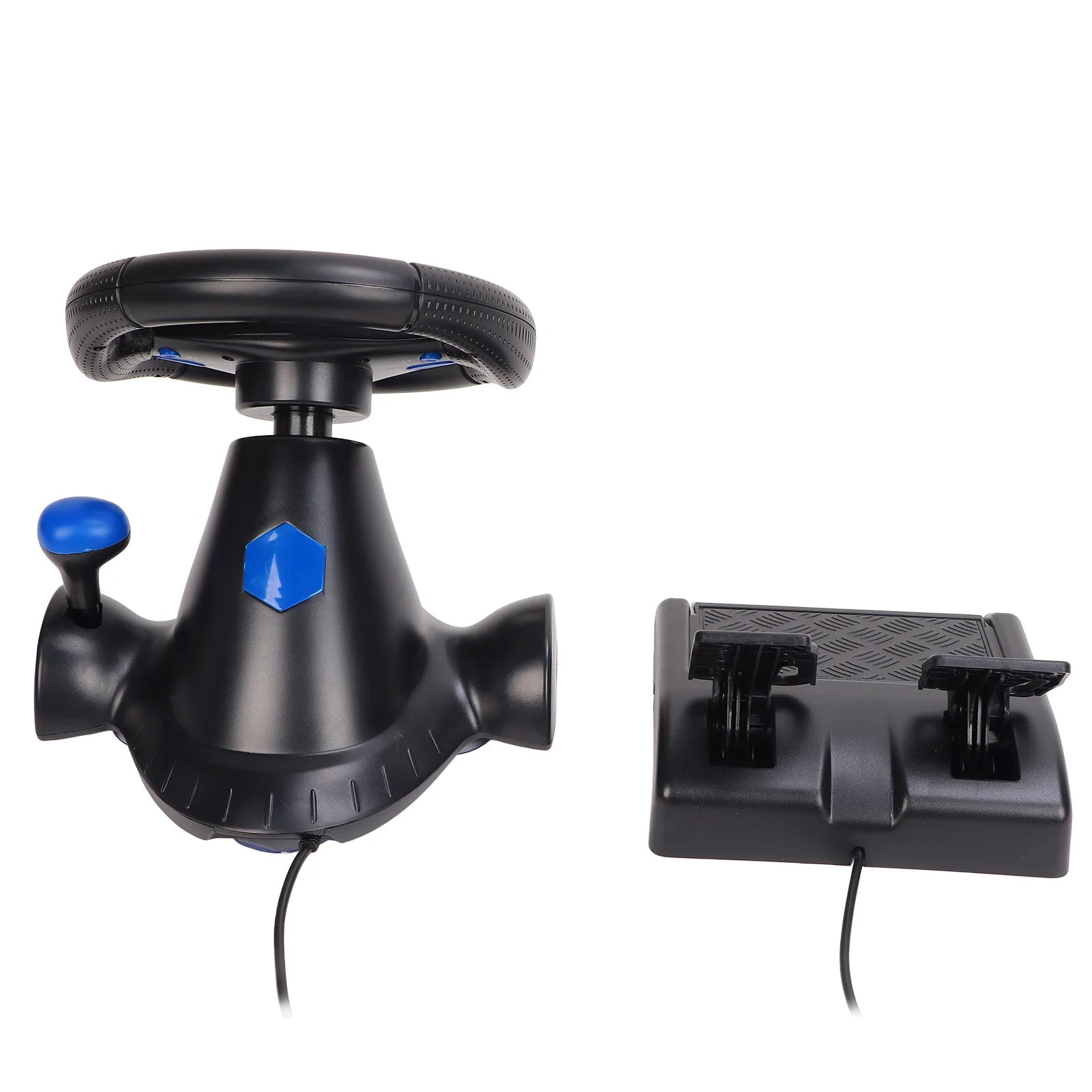 PC Gaming Racing Wheel Gaming Steering Wheel 180 Degree Rotation Multifunctional 3 in 1 Game Racing Wheel with Pedals for PC