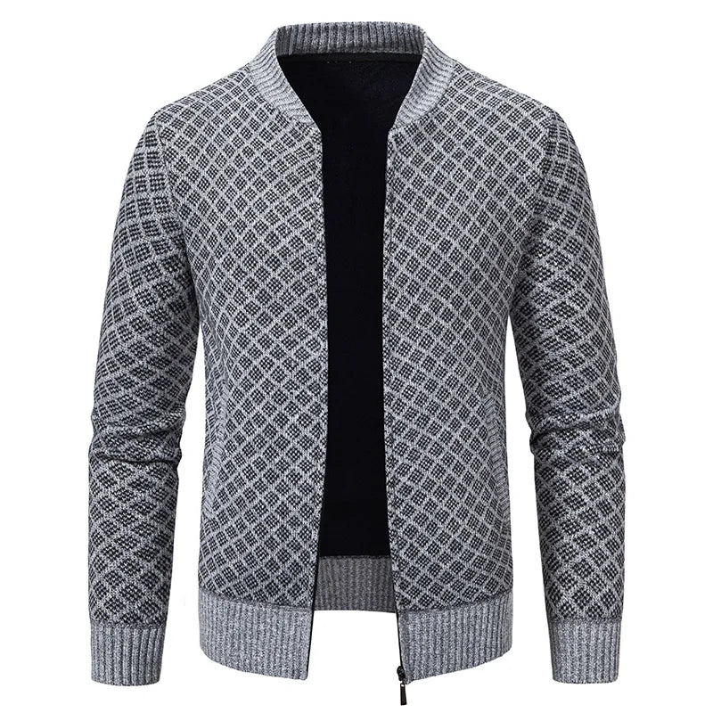 New Winter Sweater Men Cardigan Baseball Collar Casual Sport Zipper Jacket Coat Autumn Fleece Warm Clothes Knitted Coat