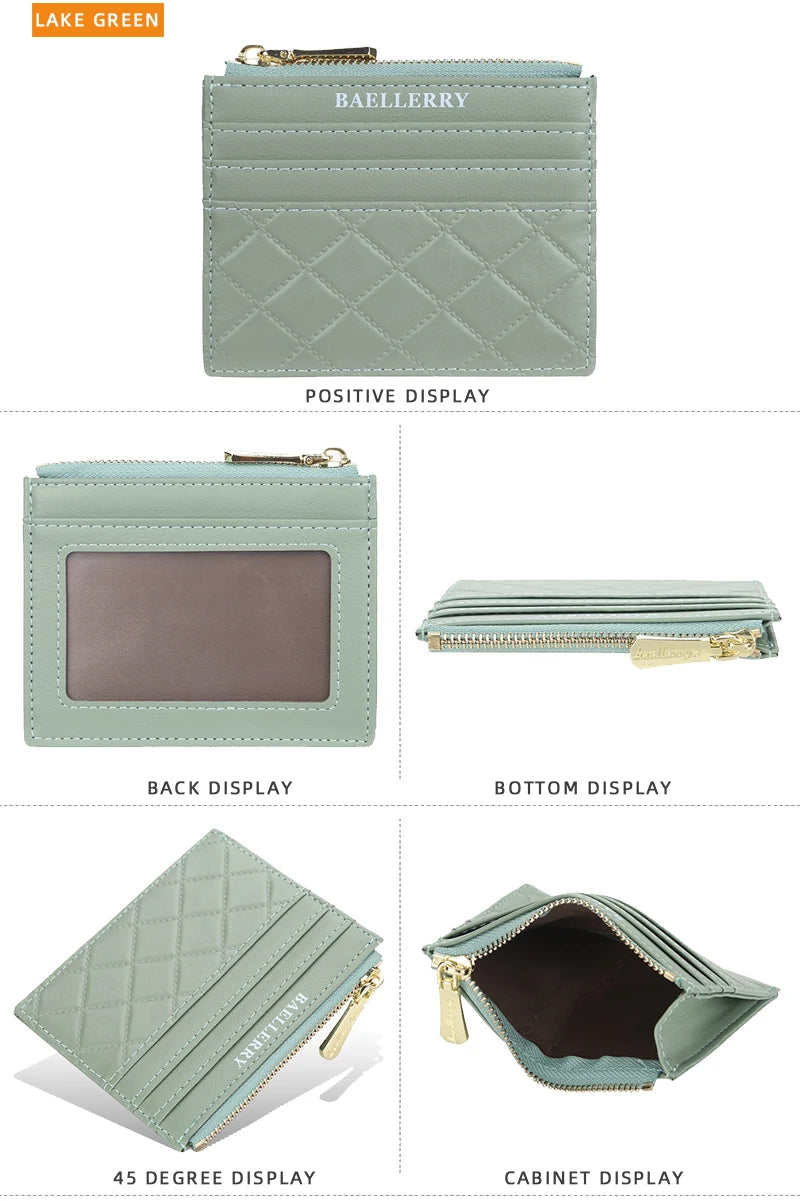 New Mini Women Wallets Card Wallets Slim Zipper PU Leather Top Quality Fashion Female Purse Card Holder Wallet