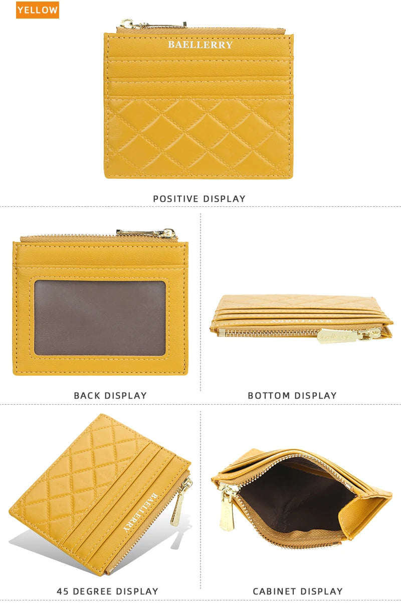 New Mini Women Wallets Card Wallets Slim Zipper PU Leather Top Quality Fashion Female Purse Card Holder Wallet