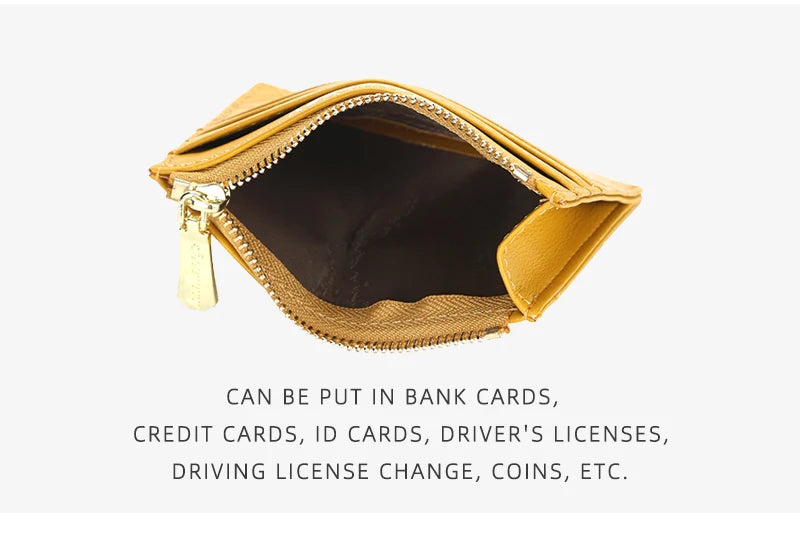 New Mini Women Wallets Card Wallets Slim Zipper PU Leather Top Quality Fashion Female Purse Card Holder Wallet