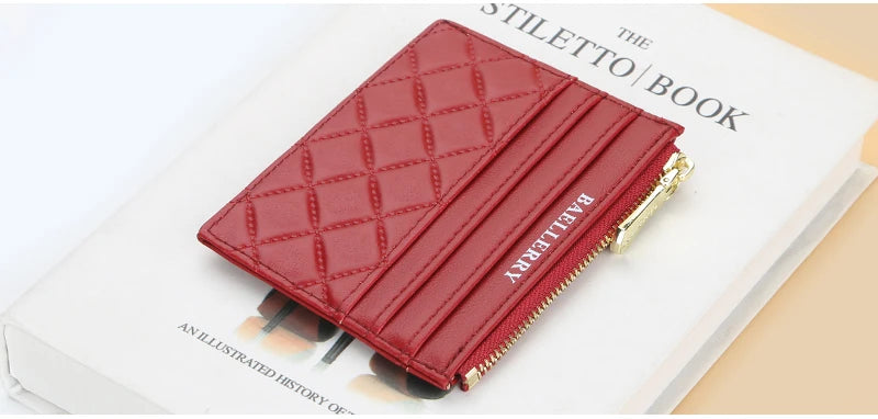 New Mini Women Wallets Card Wallets Slim Zipper PU Leather Top Quality Fashion Female Purse Card Holder Wallet