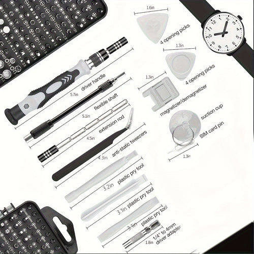 115 in 1 Precision Screwdriver Set, Multi-Purpose Repair Tool Kit for Watches, Computers, Phones, Glasses, Cameras - Portable & Professional DIY Hardware Tools with Case - Ideal Father's Day Gift