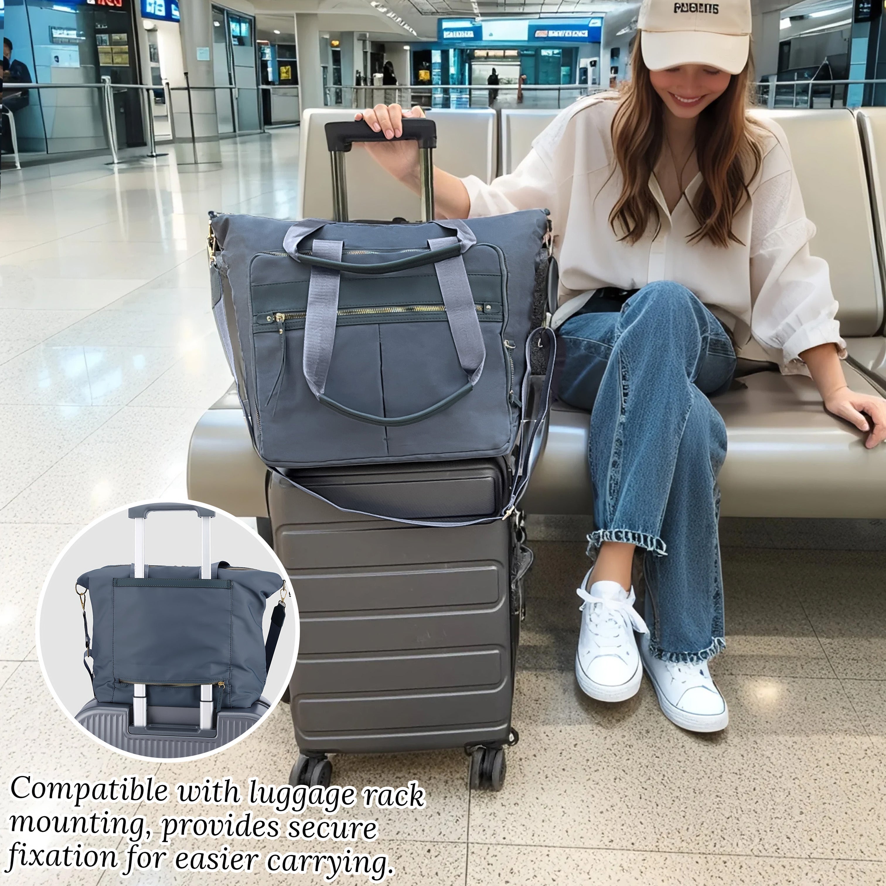 [Unisex Large Capacity Travel Bag]-Multi-functional travel bag-Separation of Wet and Dry | Stylish And Practical Compartment Design-Convenient Side Pocket,Holds 15.6-inch Computer, Ideal for home organization, family trips, h