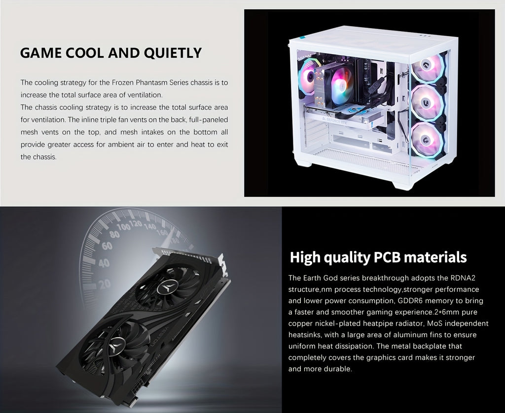 Mloong Gaming PC with AMD Ryzen 5 5500, Radeon RX 6600, 1TB SSD, 16GB RAM, 4K Gaming, RGB Lighting, 3ms Response Time, 110V/220V, 4K Gaming Setup, Gaming Desktop, Gaming Pc, Gaming Setup, Gaming Pc, Gaming