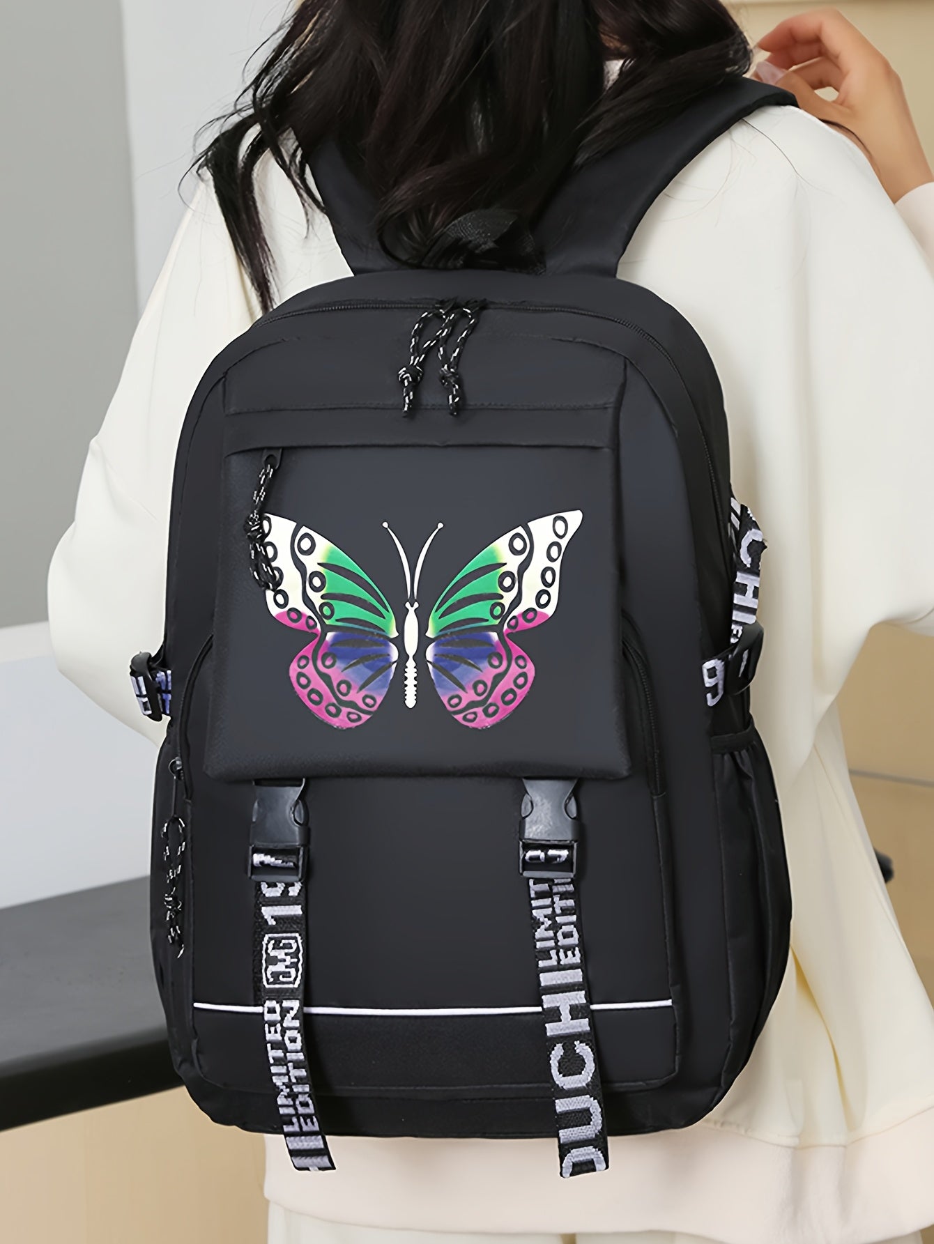Stylish Backpacks for Students, Fashionable Bags for Women, Oxford Cloth Backpacks for Middle And High School Students [Zipper Direction Random, Shoulder Strap Letters Random]