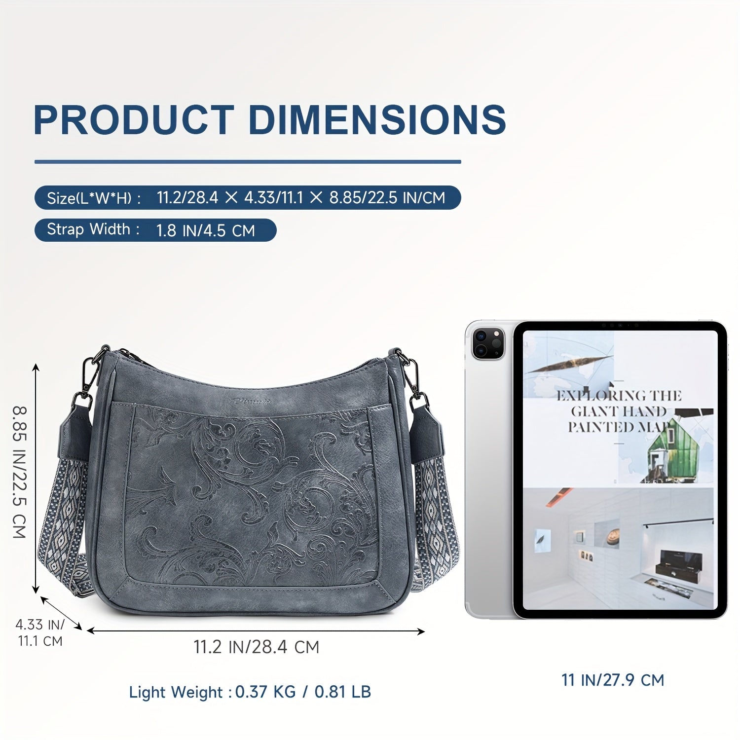 Embossed Crossbody Handbags Shoulder Bags For Women - Everyday Purse With Adjustable Strap - Ladies Bag